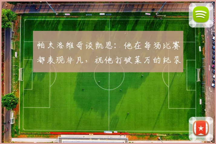 帕夫洛维奇谈凯恩：他在每场比赛都表现非凡，祝他打破莱万的纪录